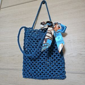 Crocheted Beach Tote Bag 🩵💙